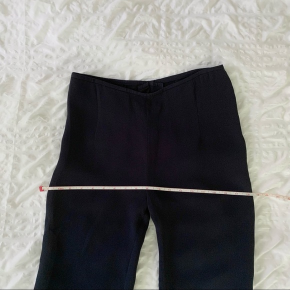 Escada Navy 100% Silk Wide Leg Pants - Picture 11 of 15